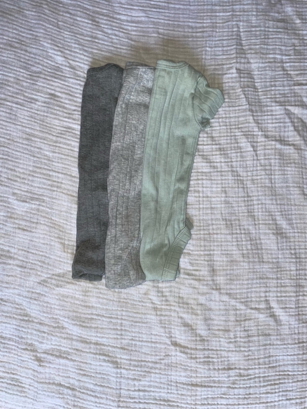Carter's Ribbed Baby Bodysuit 3-Pack - Dark Gray, Heather Gray & Mint